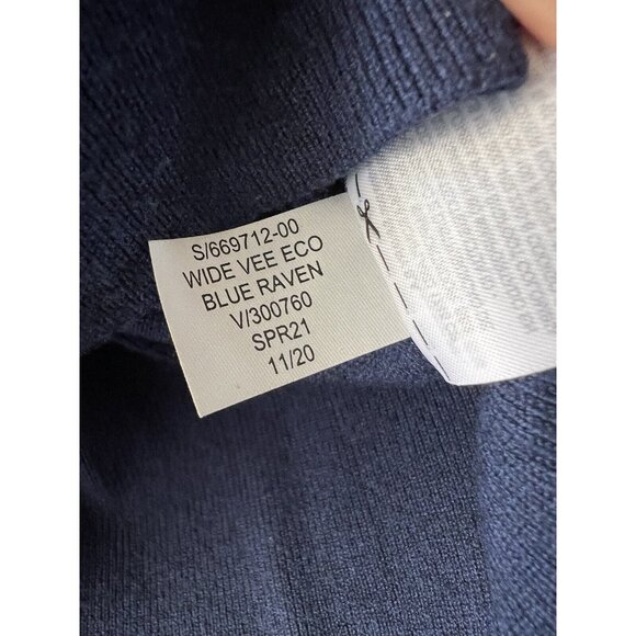 Banana Republic Pullover Sweater Dark Blue Preppy V Neck Womens Size M - Picture 5 of 8
